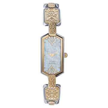 Titan Quartz Analog Mother Of Pearl Dial Watch for Women