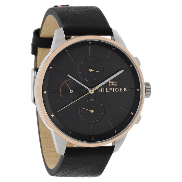 Buy Online Tommy Hilfiger Quartz Multifunction Grey Dial Leather Strap ...