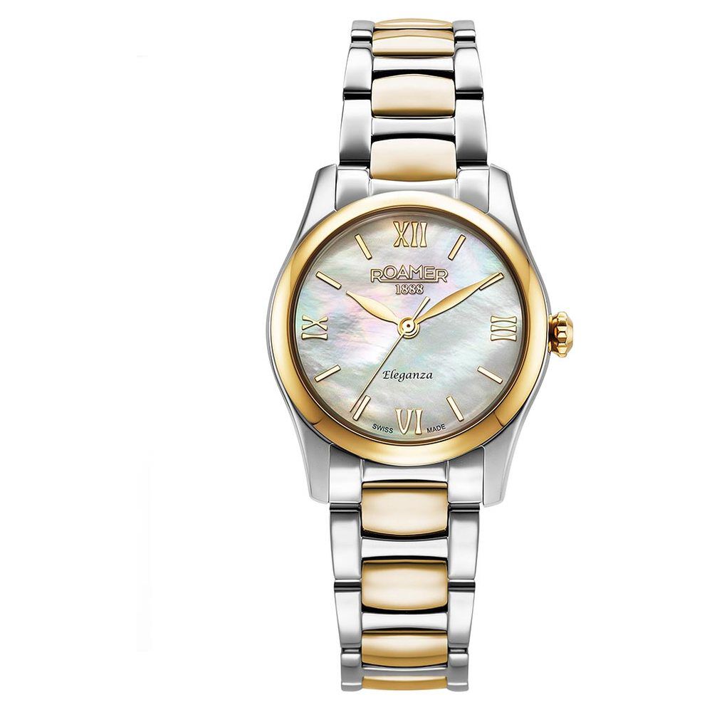Roamer Eleganza Quartz Analog with Date Mother of Pearl Dial Two Toned Stainless Steel Strap Watch For Women-image-18