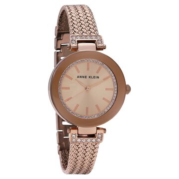 Anne Klein Quartz Analog Rose Gold Dial Metal Strap Watch for Women