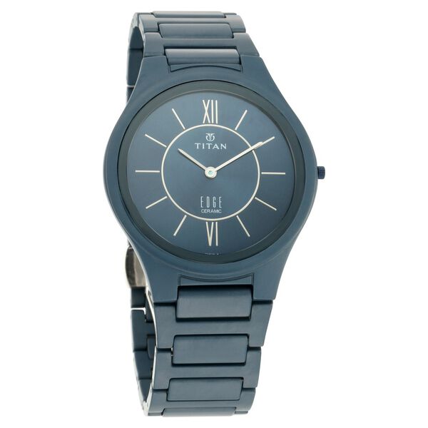 Titan Quartz Analog Blue Dial Ceramic Strap Watch for Men - image number 0