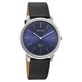 Edge Meister Quartz Analog Blue Dial Black Leather Strap Watch For Men - image number 2