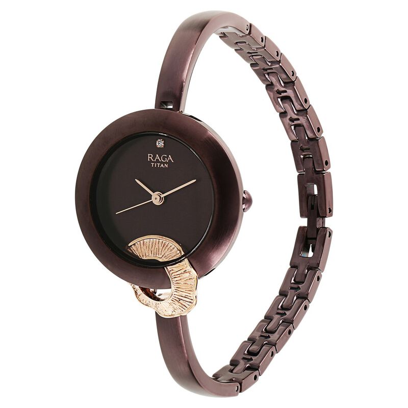 Titan Raga Espana Brown Dial Women Watch With Metal Strap - image number 1