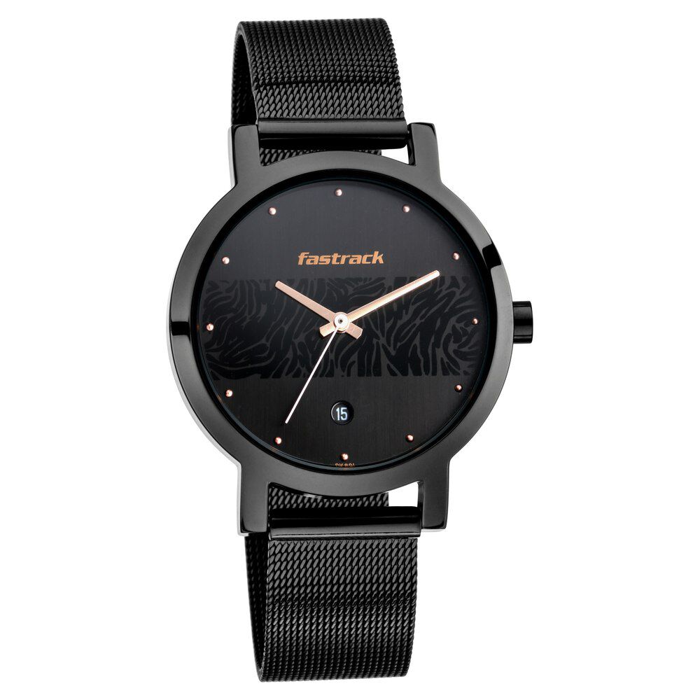 Fastrack full black chain watch shop