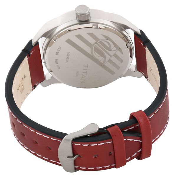 Titan Quartz Analog with Date Black Dial Leather Strap Watch for Men - image number 3