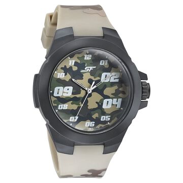 SF Turbo Quartz Analog Multicoloured Dial PU Strap Watch for Men
