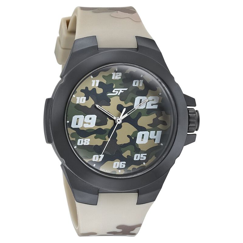 SF Turbo Quartz Analog Multicoloured Dial PU Strap Watch for Men