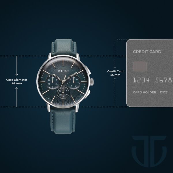Titan Light leathers Multifunction Silver Dial Leather Strap Watch For Men - image number 2
