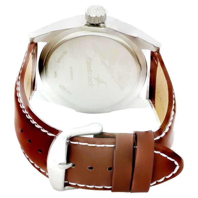 Buy Online Fastrack Quartz Analog Black Dial Leather Strap Watch for ...