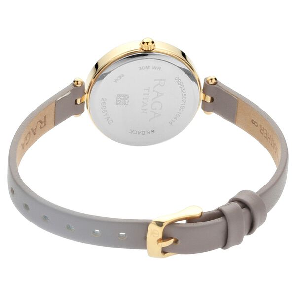 Titan Raga Viva Champagne Dial Women Watch With Leather Strap - image number 4
