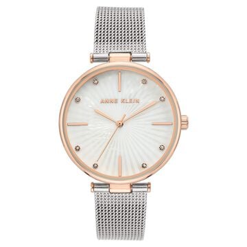 Anne Klein Quartz Analog Mother Of Pearl Dial Metal Strap Watch for Women