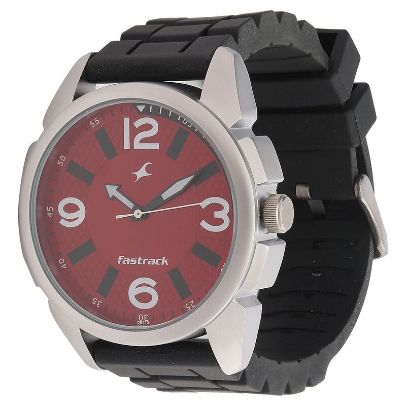 Fastrack Quartz Analog Red Dial Silicone Strap Watch for Guys - image number 1