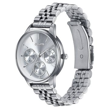 Sonata Wedding Edit Quartz Multifunction Silver Dial Stainless Steel Strap Watch For Women