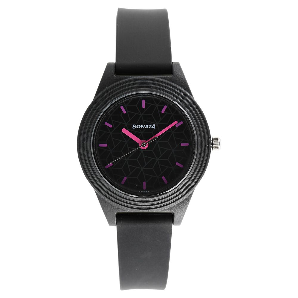 Sonata analog black dial women's watch on sale