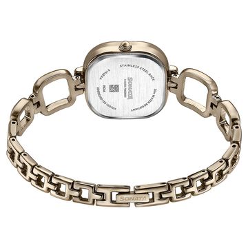 Sonata Colours of Earth Quartz Analog Brown Dial Metal Strap Watch For Women