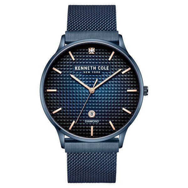 Kenneth Cole Blue Dial Quartz Analog with Date Stainless Steel Strap Watch for Men - image number 0