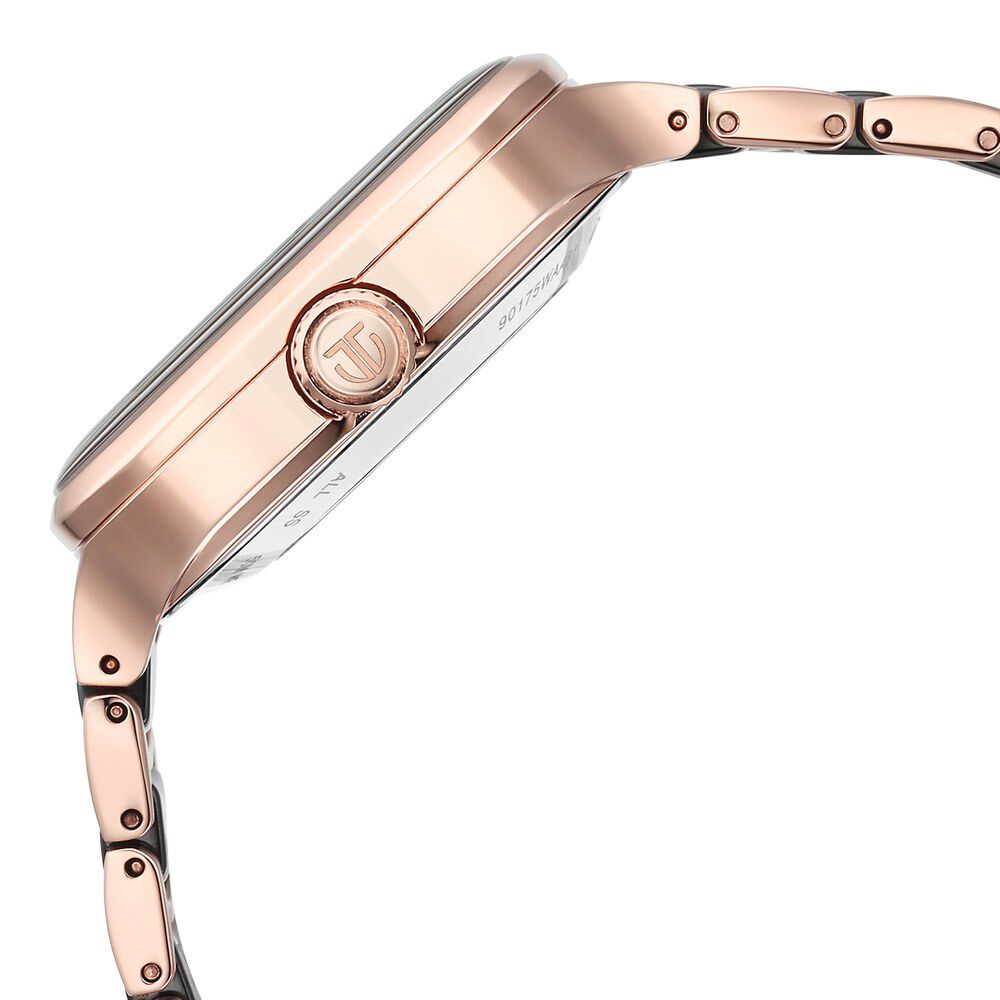 Buy Online Titan Ceramic Fusion Automatic Square Black Dial Rose Gold Dual Toned Stainless Steel Bracelet Watch for Men 90175kd03 Titan