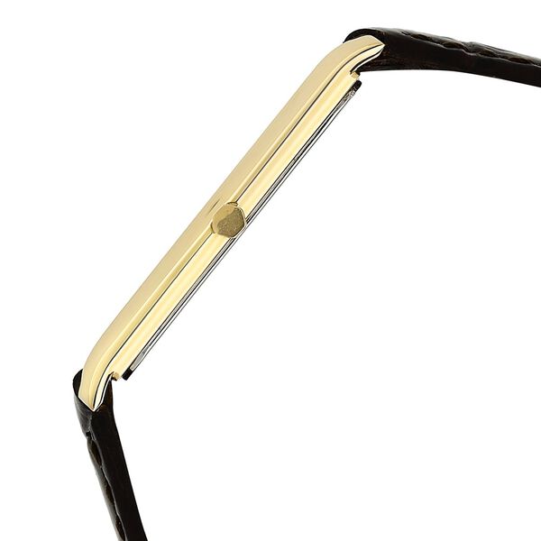 Titan Nebula Ultraslim 18k Gold Analog Leather Strap Watch for Men - image number 2