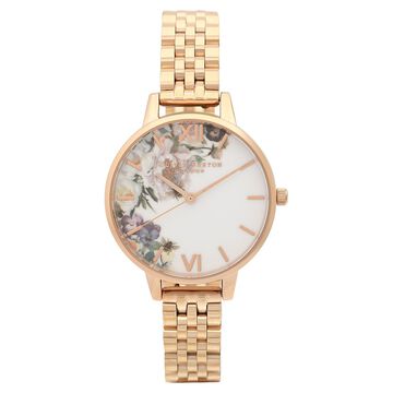 Olivia Burton Quartz Analog White Dial Stainless Steel Strap Watch for Women