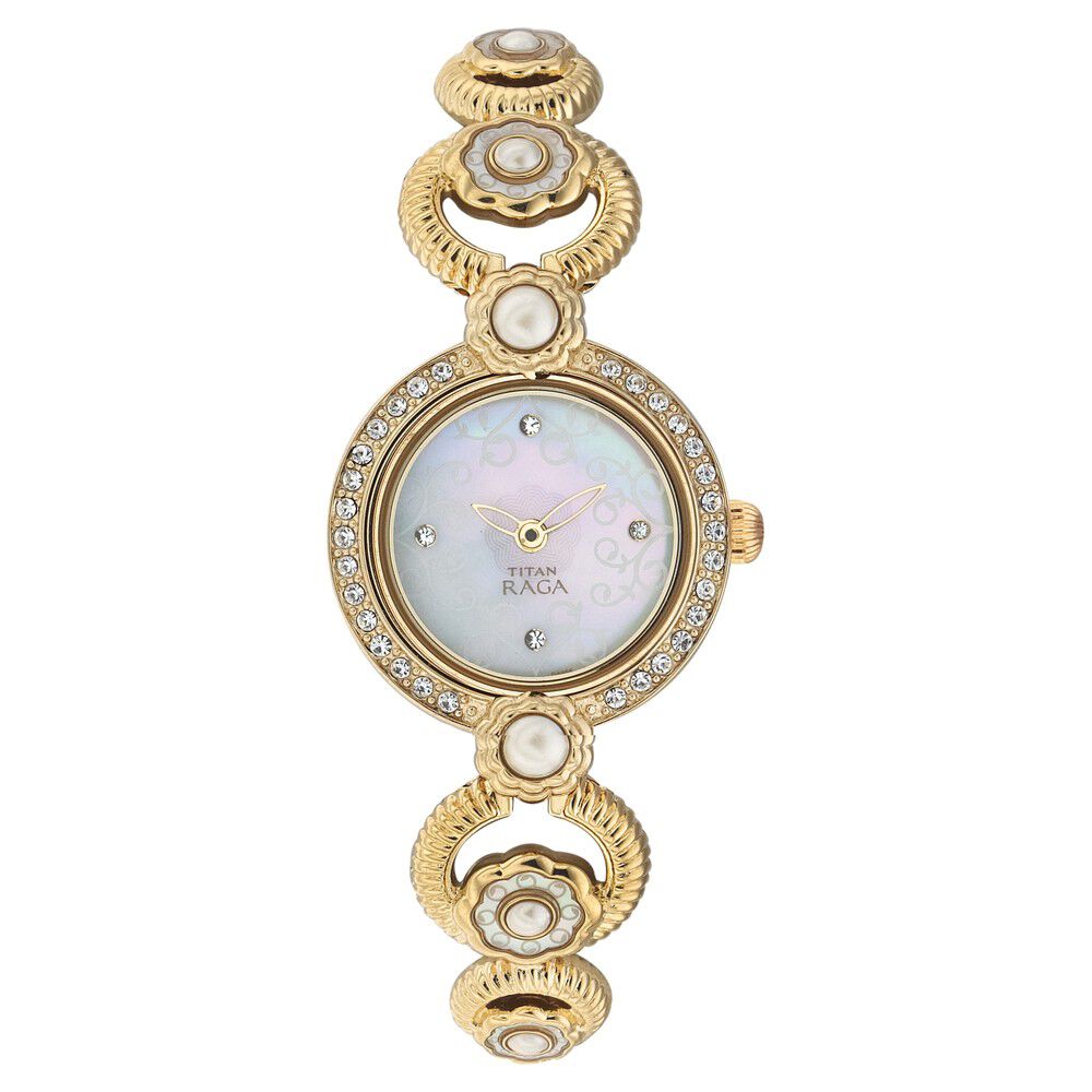 Buy Online Titan Quartz Analog Mother Of Pearl Dial Watch for