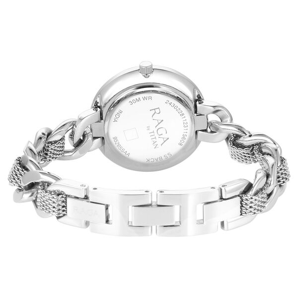Titan Raga Showstopper Quartz Analog Silver Dial Metal Strap Watch for Women - image number 4