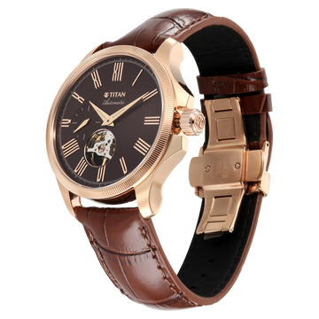 Titan Signature Atrium Offset Seconds Open Heart Automatic