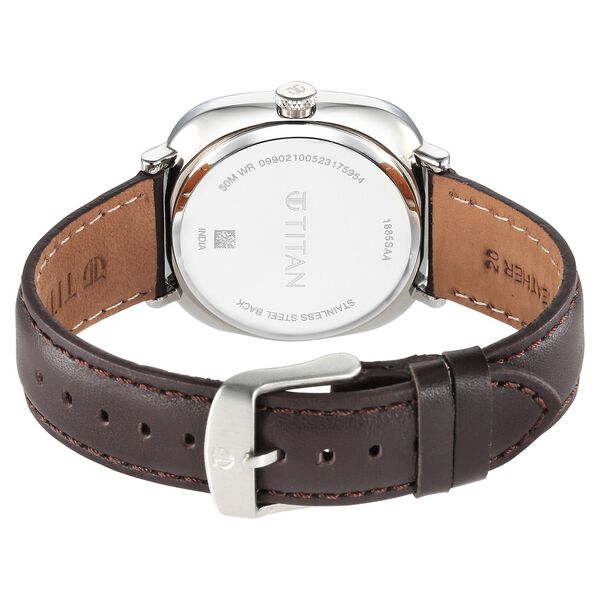 Titan Neo Curve Quartz Analog with Date With Date Blue Dial Brown Leather Strap Watch for Men - image number 4