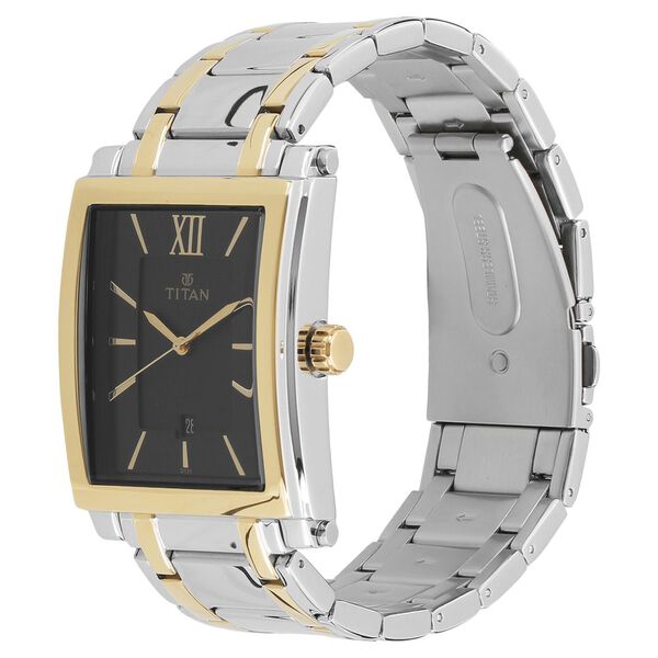 Titan Quartz Analog with Date Black Dial Metal Strap Watch for Men - image number 1