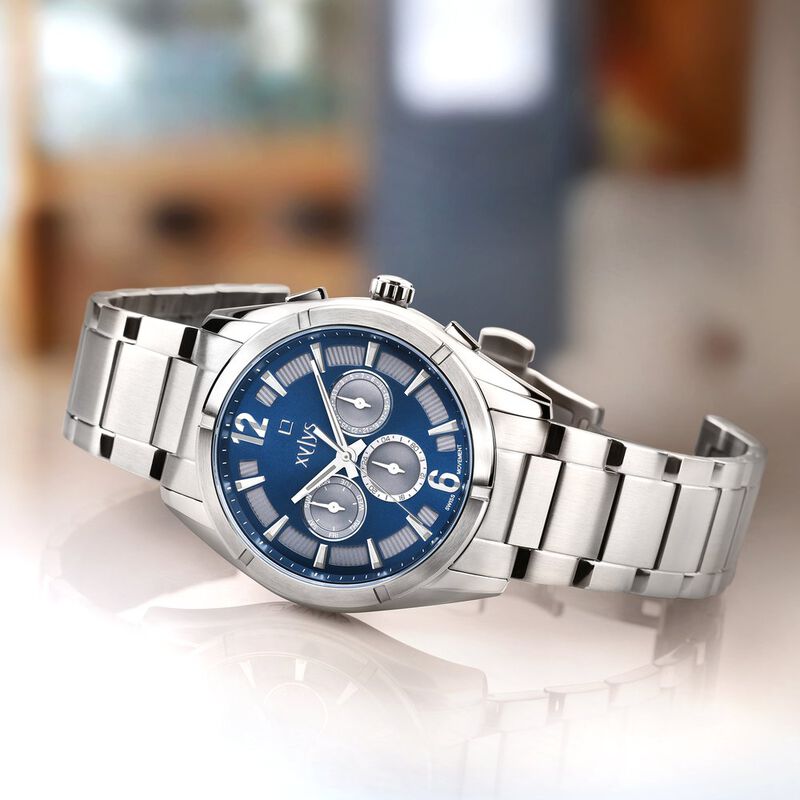 Xylys Quartz Multifunction Blue Dial Stainless Steel Strap Watch for Men - image number 0