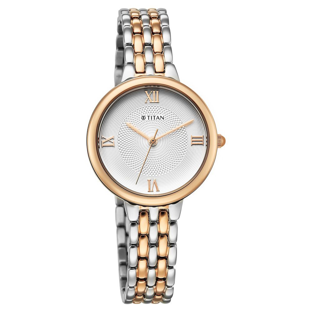 Buy Online Titan Eminence Quartz Analog White Dial Two Toned Strap