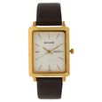 Sonata Quartz Analog Champagne Dial Leather Strap Watch for Men
