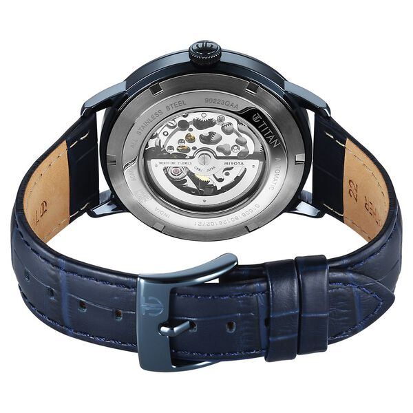 Titan Phoenix Skeletal Automatic Analog with Blue Leather Strap Watch for Men - image number 5