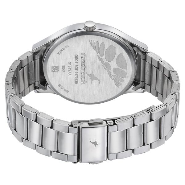 Fastrack Space Rover Quartz Analog Blue Dial Stainless Steel Strap Watch for Guys - image number 4