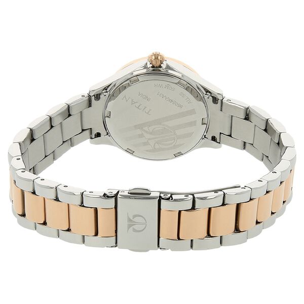 Titan Quartz Analog Silver Dial Stainless Steel Strap Watch for Women - image number 3