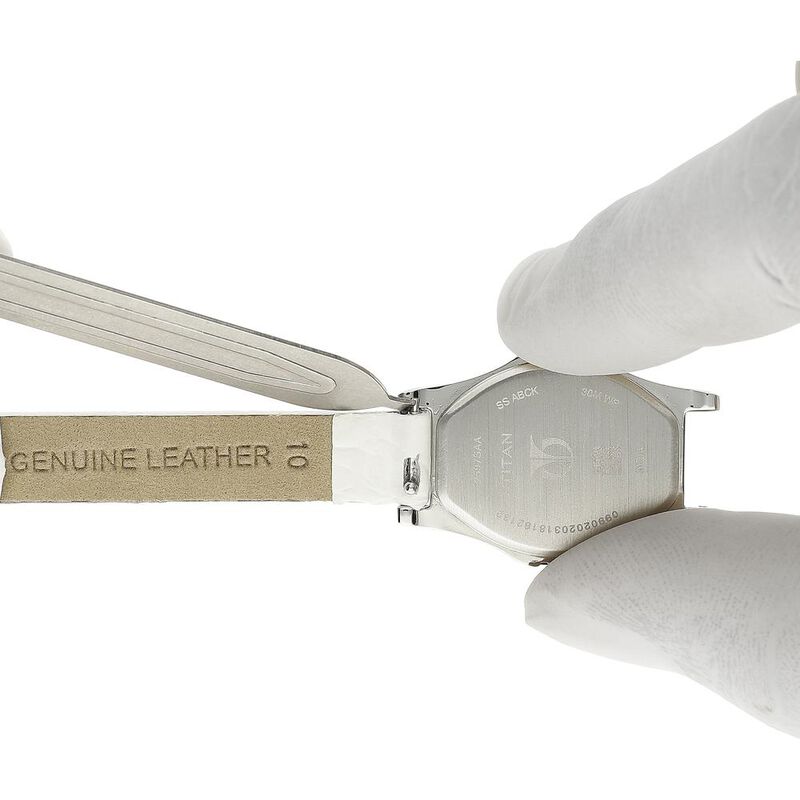 10 mm White Genuine Leather Strap for Women - image number 5
