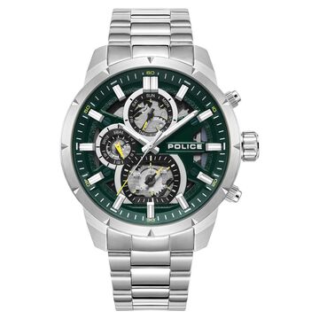 Police Quartz Multifunction Grey Stainless Steel Strap for Men