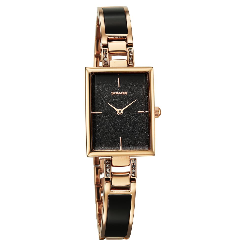 Sonata Aura Quartz Analog Black Dial Two Toned Stainless Steel Strap Watch For Women-picture-19