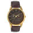 Titan Quartz Analog with Day and Date Brown Dial Leather Strap Watch for Men - image number 0