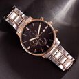 Sonata Quartz Multifunction Black Dial Two Toned Stainless Steel Strap Watch For Men - image number 0