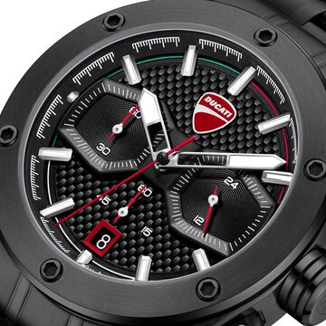 Ducati Quartz Chronograph Black Dial Black Stainless Steel Strap Watch For Men