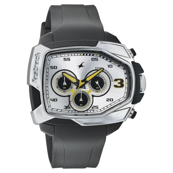 Fastrack Quartz Chronograph Silver Dial Plastic Strap Watch for Guys - image number 0