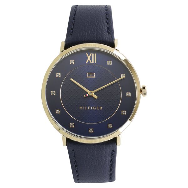 Tommy Hilfiger Quartz Analog Blue Dial Leather Strap Watch for Women - image number 0