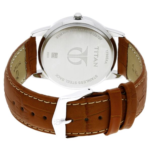 Titan Karishma Silver Dial Analog Leather Strap watch for Men - image number 3