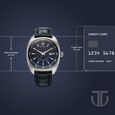 Titan Tonneau Analog with Date and Blue Dial Blue Leather Strap Watch for Men - image number 3