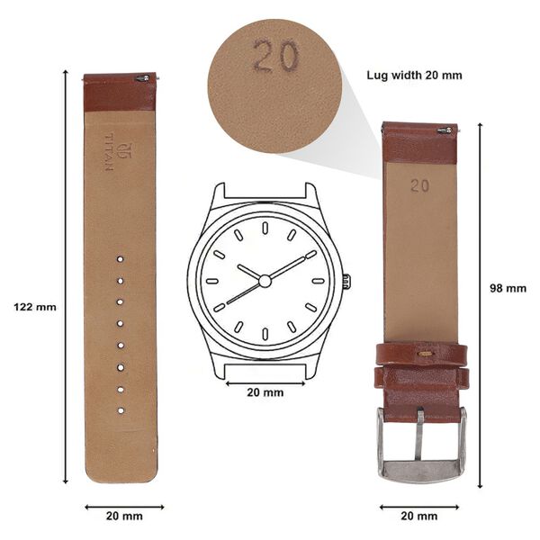 20 mm Genuine Leather Straps for Men - image number 1