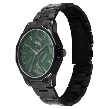 Vyb Drift By Fastrack Quartz Analog Green Dial Black Stainless Steel Strap Watch For Guys