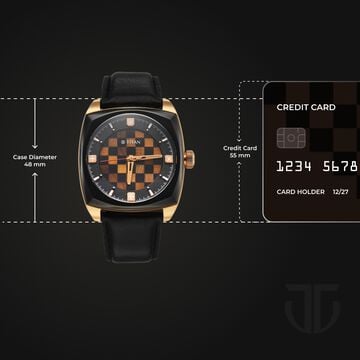 Titan Grandmaster X Gukesh Dommaraju Special Edition Tiger Eye and Black Agate Dial Premium Leather Strap Watch for Men