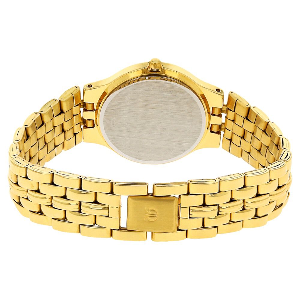 Buy Online Titan Quartz Analog with Day and Date Champagne Dial Stainless Steel Strap Watch for Men nm1107ym08 Titan