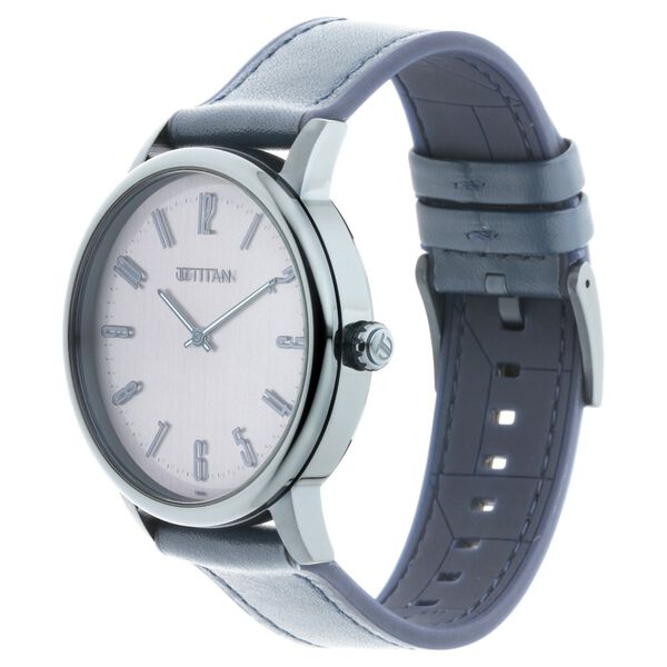 Titan Athleisure Grey Dial Analog Leather Strap Watch for Men - image number 2
