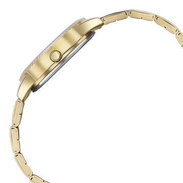 Sonata Glam Gold Quartz Analog Black Dial Stainless Steel Strap Watch For Women